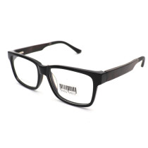 Olet Prescription Glasses Wooden Eyeglasses Black Square Frame Medium Size for Women Men 8002C1
