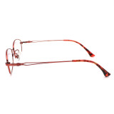 Olet Prescription Glasses Titanium Eyeglasses Red Oval Frame Medium Size for Women LP8008C3