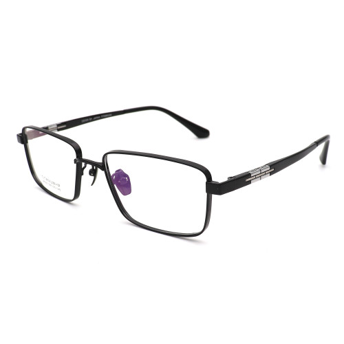 Olet Prescription Glasses Titanium Eyeglasses Black Square Frame Large Size for Men LP8035C2