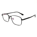 Olet Prescription Glasses Titanium Eyeglasses Black Square Frame Medium Size for Men LP93139C4