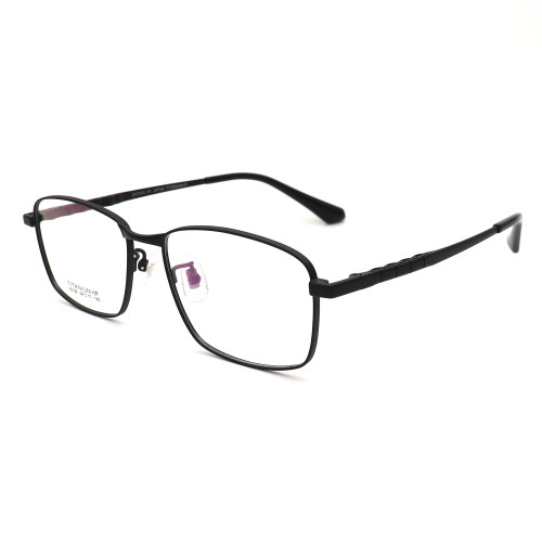 Olet Prescription Glasses Titanium Eyeglasses Black Square Frame Medium Size for Men LP93139C4