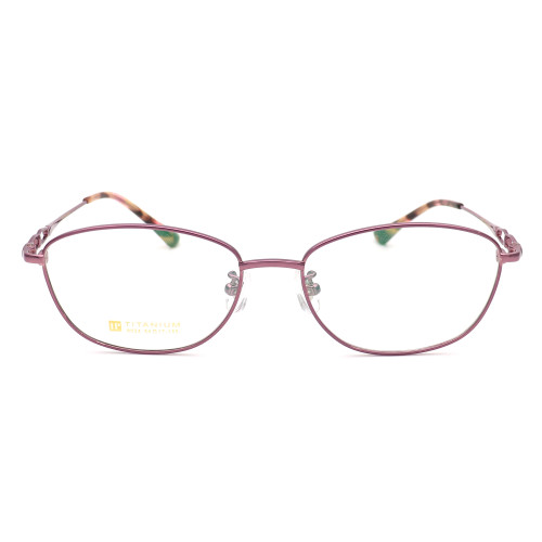 Olet Prescription Glasses Titanium Eyeglasses Purple Oval Frame Medium Size for Women LP8024C4