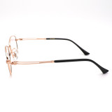 Olet Prescription Glasses Titanium Eyeglasses Gold/Black Oval Frame Large Size for Women LP8028C1