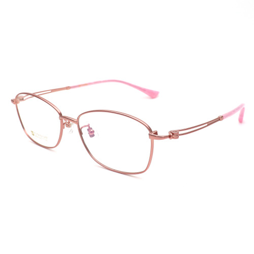 Olet Prescription Glasses Titanium Eyeglasses Pink Oval Frame Large Size for Women LP8029C5