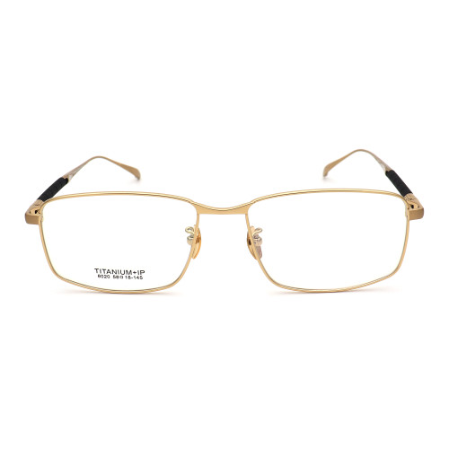 Olet Prescription Glasses Titanium Eyeglasses Gold Rectangle Frame Medium Size LP8020C1