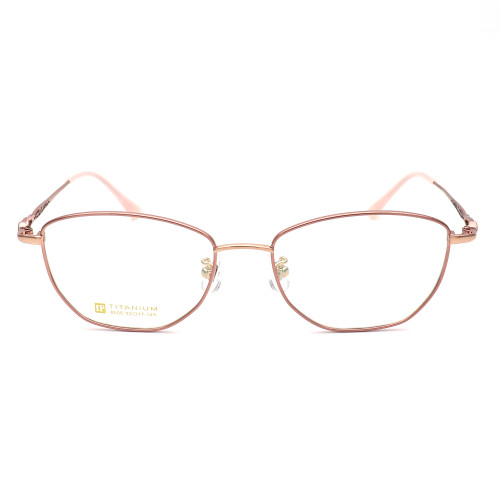 Olet Prescription Glasses Titanium Eyeglasses Pink Oval Frame Large Size for Women LP8005C5