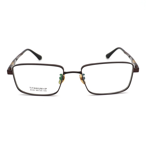 Olet Prescription Glasses Titanium Eyeglasses Coffee Square Frame Large Size for Men LP8035C5
