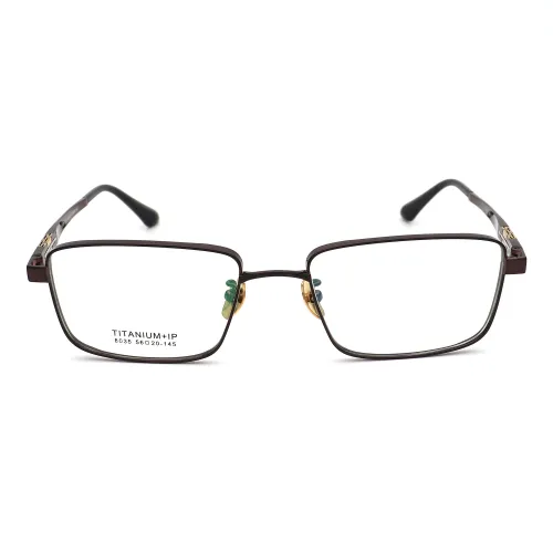 Olet Prescription Glasses Titanium Eyeglasses Coffee Square Frame Large Size for Men LP8035C5