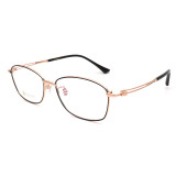 Olet Prescription Glasses Titanium Eyeglasses Gold/Black Oval Frame Large Size for Women LP8029C1