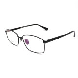 Olet Prescription Glasses Titanium Eyeglasses Black Square Frame Medium Size LP8018C4