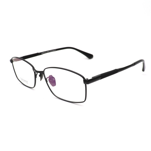 Olet Prescription Glasses Titanium Eyeglasses Black Square Frame Medium Size LP8018C4