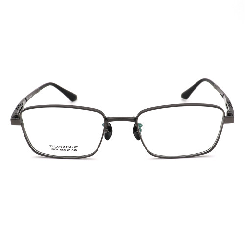 Olet Prescription Glasses Titanium Eyeglasses Gunmetal Square Frame Oversize for Men LP8034C3
