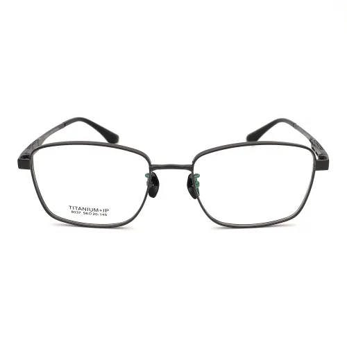 Olet Prescription Glasses Titanium Eyeglasses Gunmetal Square Frame Large Size for Men LP8037C3