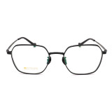 Olet Prescription Glasses Titanium Eyeglasses Black Geometric Frame Oversize LP22157C1