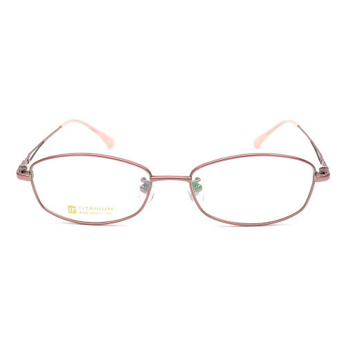 Olet Prescription Glasses Titanium Eyeglasses Pink Oval Frame Medium Size for Women LP8008C5