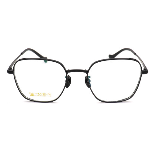 Olet Prescription Glasses Titanium Eyeglasses Black Geometric Frame Large Size LP22159C1