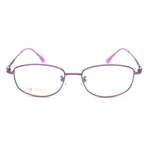 Olet Prescription Glasses Titanium Eyeglasses Purple Oval Frame Large Size for Women LP8007C4