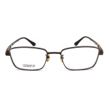 Olet Prescription Glasses Titanium Eyeglasses Coffee Square Frame Oversize for Men LP8034C5