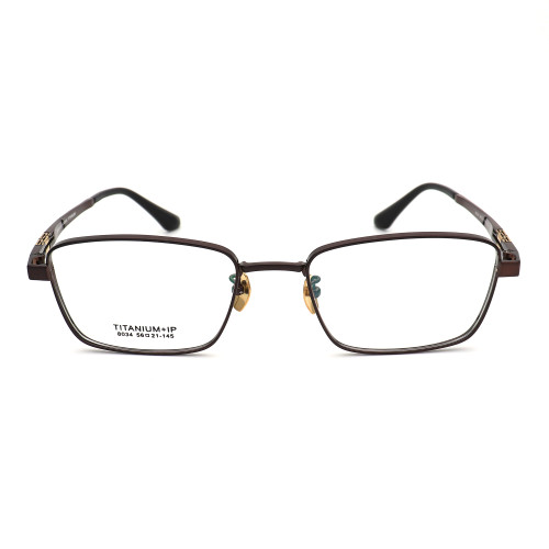 Olet Prescription Glasses Titanium Eyeglasses Coffee Square Frame Oversize for Men LP8034C5