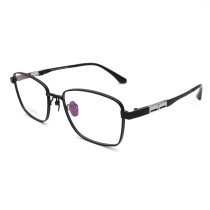 Olet Prescription Glasses Titanium Eyeglasses Black Square Frame Large Size for Men LP8037C2