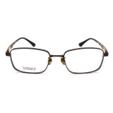 Olet Prescription Glasses Titanium Eyeglasses Coffee Square Frame Large Size for Men LP8033C5