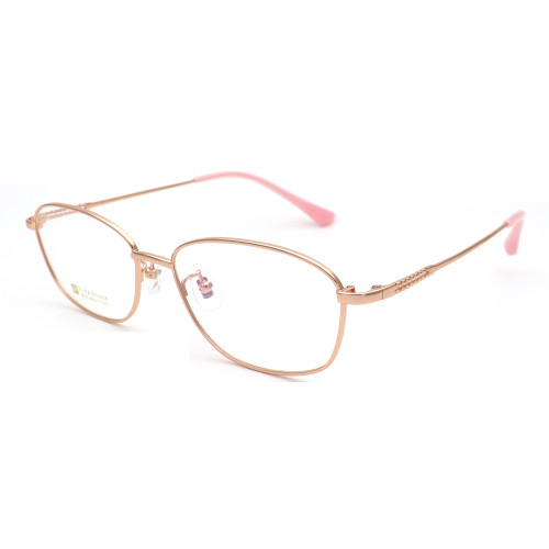 Olet Prescription Glasses Titanium Eyeglasses Gold Geometric Frame Medium Size for Women LP8022C2