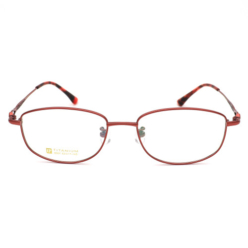 Olet Prescription Glasses Titanium Eyeglasses Red Oval Frame Large Size for Women LP8007C3
