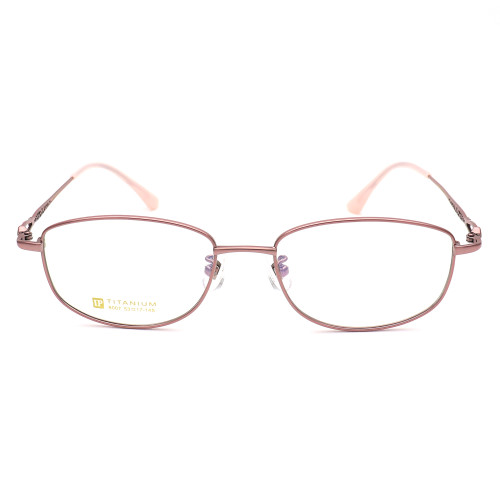 Olet Prescription Glasses Titanium Eyeglasses Pink Oval Frame Large Size for Women LP8007C5