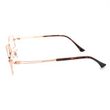 Olet Prescription Glasses Titanium Eyeglasses Gold/Burgundy Oval Frame Large Size for Women LP8028C3