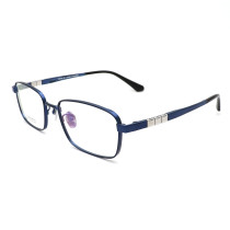 Olet Prescription Glasses Titanium Eyeglasses Blue Square Frame Large Size for Men LP8033C4