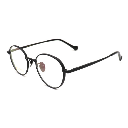 Olet Prescription Glasses Titanium Eyeglasses Black Round Frame Small Size LP22149C1