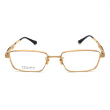 Olet Prescription Glasses Titanium Eyeglasses Gold Rectangle Frame Large Size for Men LP8036C1
