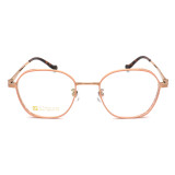 Olet Prescription Glasses Titanium Eyeglasses Gold/Pink Geometric Frame Medium Size for Women LP22131C2