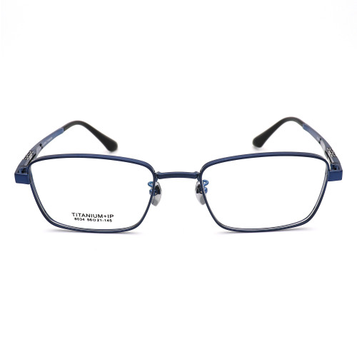 Olet Prescription Glasses Titanium Eyeglasses Blue Square Frame Oversize for Men LP8034C4