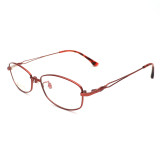 Olet Prescription Glasses Titanium Eyeglasses Red Oval Frame Medium Size for Women LP8008C3