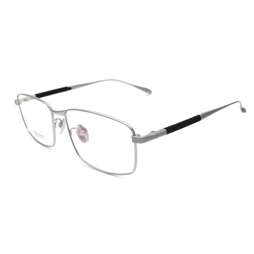 Olet Prescription Glasses Titanium Eyeglasses Silver Rectangle Frame Medium Size LP8020C2