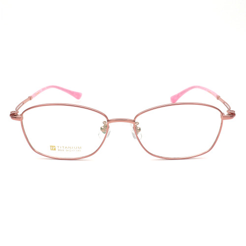 Olet Prescription Glasses Titanium Eyeglasses Pink Oval Frame Large Size for Women LP8029C5