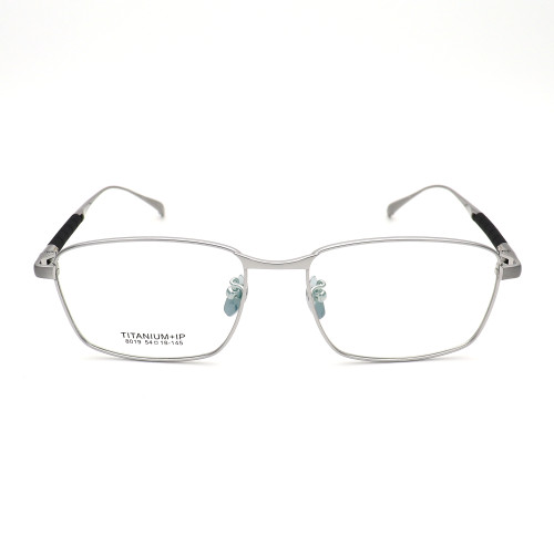 Olet Prescription Glasses Titanium Eyeglasses Silver Square Frame Medium Size LP8019C2