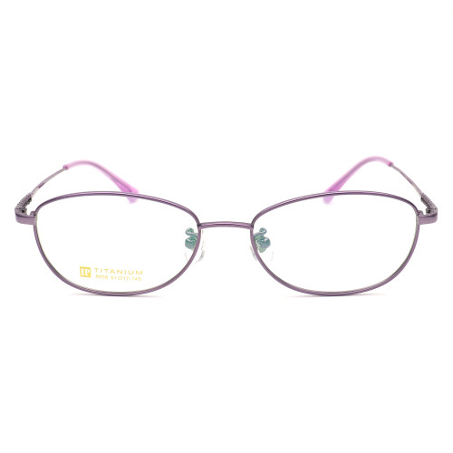 Olet Prescription Glasses Titanium Eyeglasses Purple Oval Frame Medium Size for Women LP8009C4