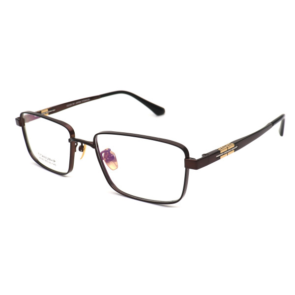 Olet Prescription Glasses Titanium Eyeglasses Coffee Square Frame Large Size for Men LP8035C5