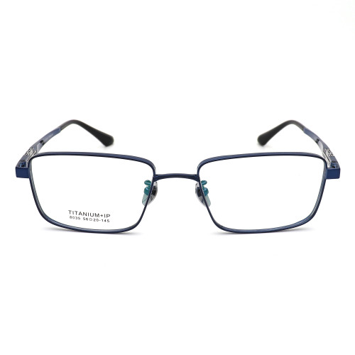 Olet Prescription Glasses Titanium Eyeglasses Blue Square Frame Large Size for Men LP8035C4