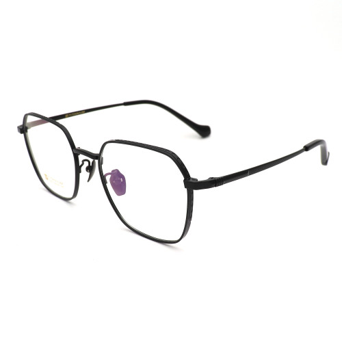 Olet Prescription Glasses Titanium Eyeglasses Black Geometric Frame Oversize LP22157C1