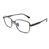 Olet Prescription Glasses Titanium Eyeglasses Gunmetal Square Frame Large Size for Men LP8037C3