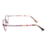 Olet Prescription Glasses Titanium Eyeglasses Purple Oval Frame Large Size for Women LP8029C4