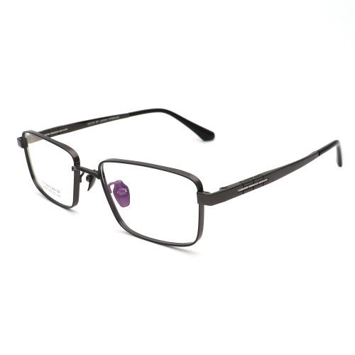 Olet Prescription Glasses Titanium Eyeglasses Gunmetal Square Frame Large Size for Men LP8035C3