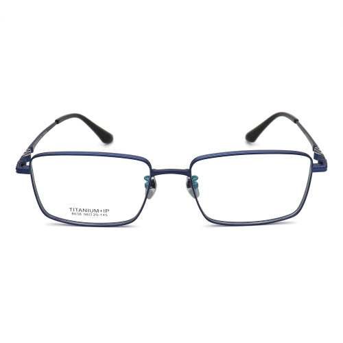 Olet Prescription Glasses Titanium Eyeglasses Blue Square Frame Large Size for Men LP8038C4