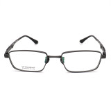 Olet Prescription Glasses Titanium Eyeglasses Gunmetal Rectangle Frame Large Size for Men LP8036C3