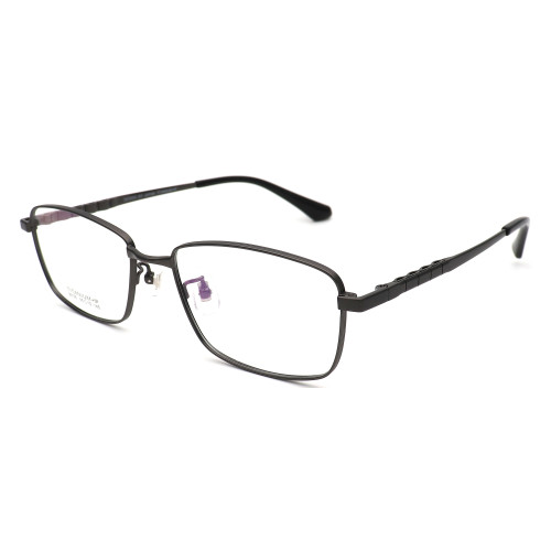 Olet Prescription Glasses Titanium Eyeglasses Gunmetal Square Frame Large Size for Men LP93135C3