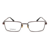 Olet Prescription Glasses Titanium Eyeglasses Coffee Square Frame Large Size for Men LP8031C5