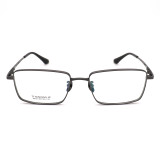 Olet Prescription Glasses Titanium Eyeglasses Gunmetal Square Frame Large Size for Men LP8038C3